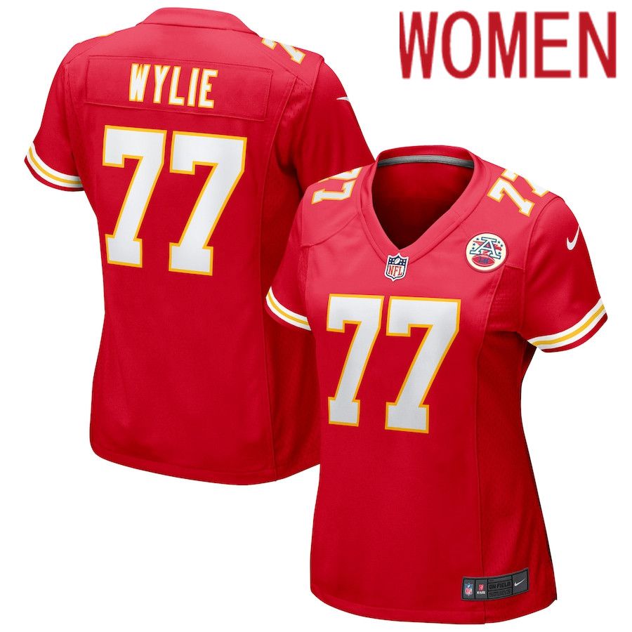 Women Kansas City Chiefs #77 Andrew Wylie Nike Red Game NFL Jersey->women nfl jersey->Women Jersey